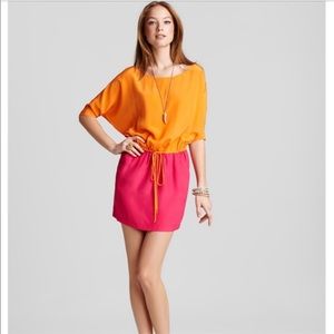 Cynthia Vincent | Colorblock Tie Waist Silk Dress